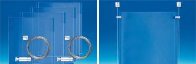 Kit de fixation Sol / Plafond non lumineux avec 4 porte affiches verticales A4 Kit de fixation Sol / Plafond non lumineux avec 4 porte affiches verticales A4