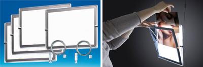 Kit de fixation Plafond lumineux avec 3 porte affiches A3 horizontales