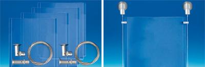 Kit de fixation murale non lumineux avec 4 porte affiches verticales A4 Kit de fixation murale non lumineux avec 4 porte affiches verticales A4
