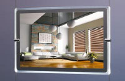 Kit de fixation Plafond lumineux avec 3 porte affiches A3 verticales Kit de fixation Plafond lumineux avec 3 porte affiches A3 verticales
