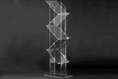 Porte brochures zig-zag en plexi transparent - 5 tablettes A4