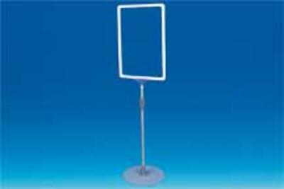 Kit cadre A4 base ronde métal-Blanc Kit cadre A4 base ronde métal-Blanc