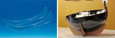 Vasque demi-sphère et supports - Support transparent Vasque demi-sphère et supports - Support transparent